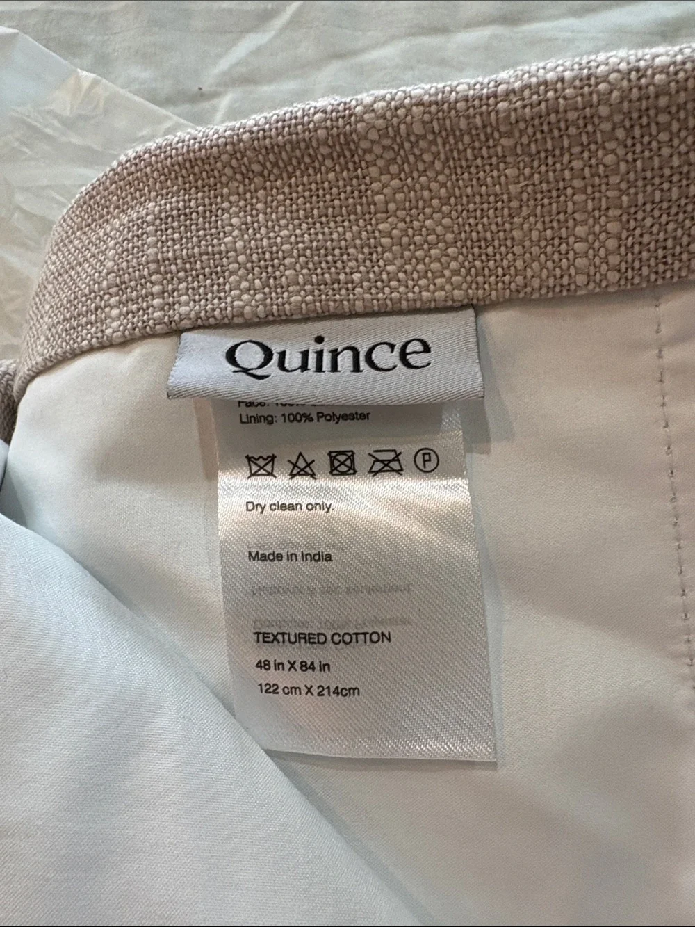 Quince Luxe Textured Curtain Flax 48x84